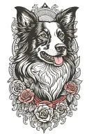 border collie tattoo design idea