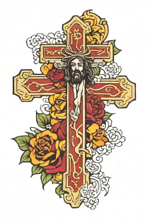 jesus  cross tattoo design idea