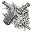 numbar attitude  7  withe guns  tattoo design idea