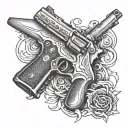 numbar attitude  7  withe guns  tattoo design idea
