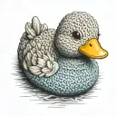 crochet rubber duck colour tattoo design idea