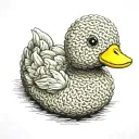 crochet rubber duck colour tattoo design idea