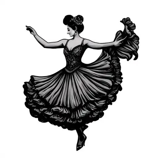flamenco dancer tattoo design idea