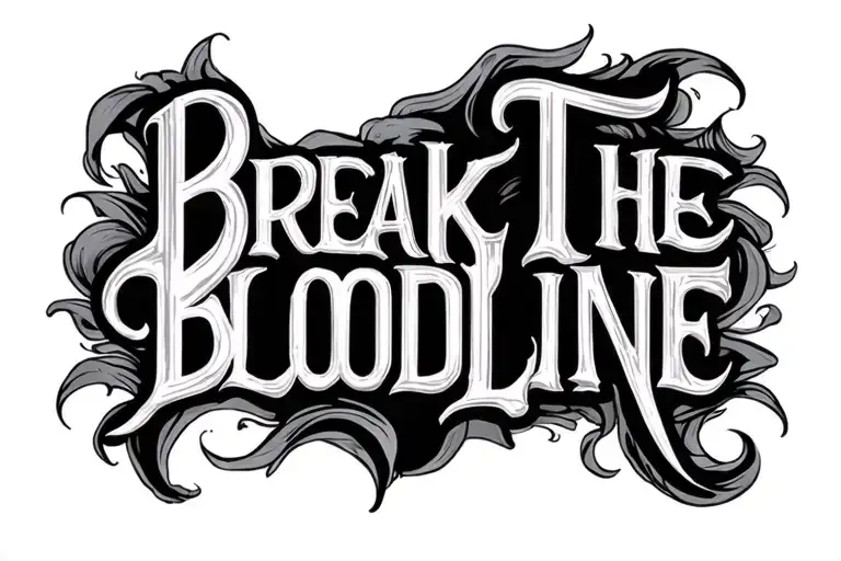 "Break The Bloodline" "Break The Bloodline" words written tattoo design idea