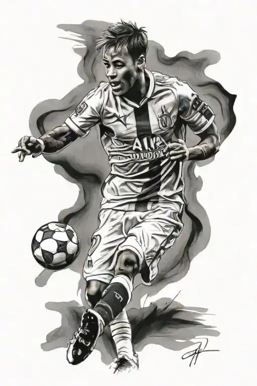 Football Neymar tattoo design idea
