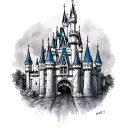 cinderella castle tattoo design idea
