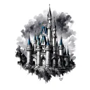 cinderella castle tattoo design idea