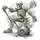 skeleton golfing tattoo design idea