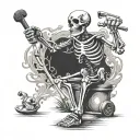 skeleton golfing tattoo design idea