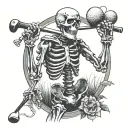 skeleton golfing tattoo design idea