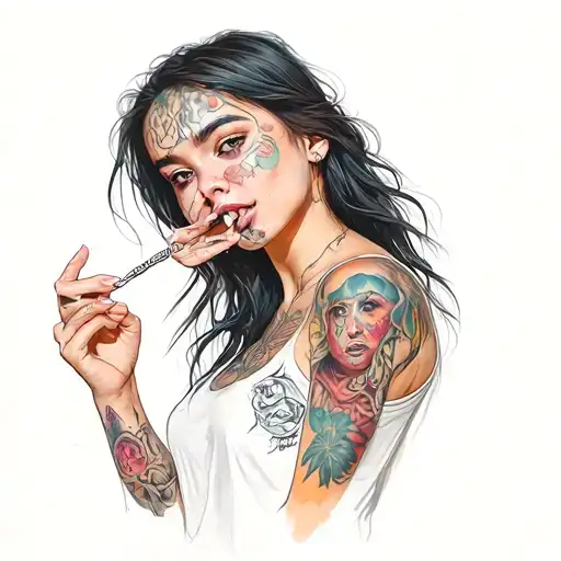 a girl spreading her asshole tattoo design idea