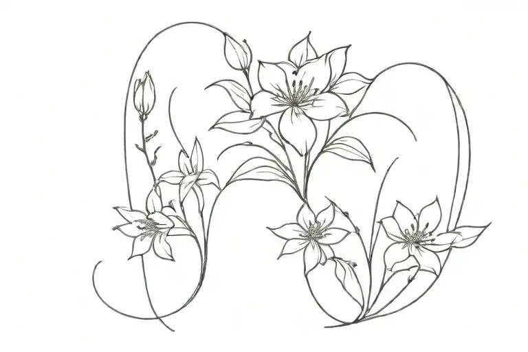 1976 with flowers growing tattoo design idea