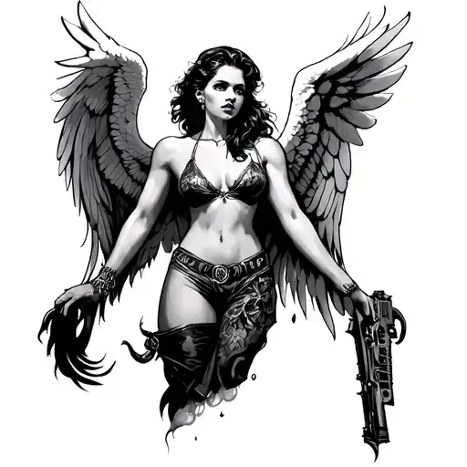 Angel Gangster tattoo design idea