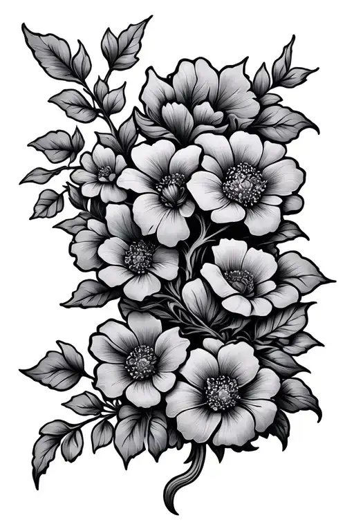 filler floral vine intertwined wrapping tattoo design idea