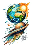 Planet Earth tattoo design idea
