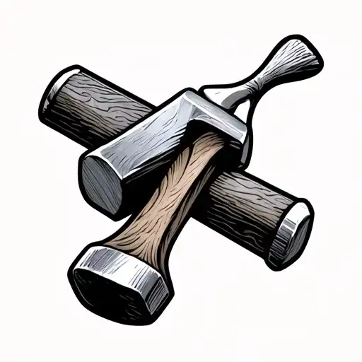 Hammer And Chisel tattoo design idea