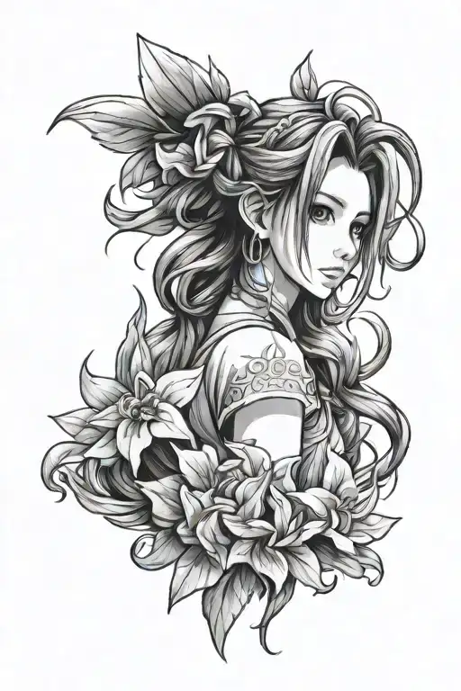 aerith tattoo design idea