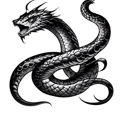 Kundalini energy serpent rising tattoo design idea