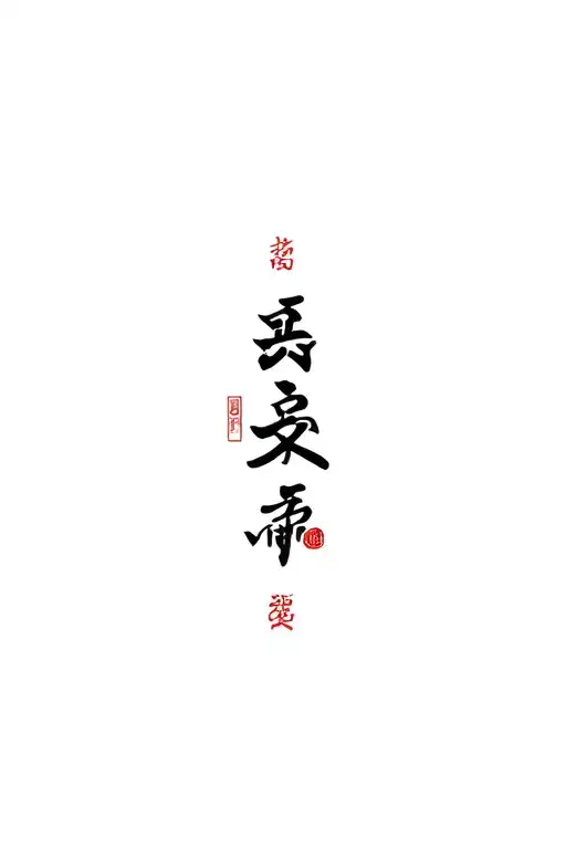 Japanese tattoo with Kanji Peace Prosperity Protection God tattoo design idea