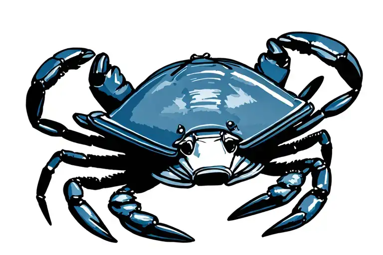 Blue Crab firefighter helmet tattoo design idea