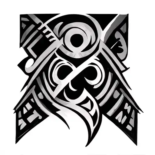 stormwalker, igbo and xhosa tribal marks all blended together tattoo design idea