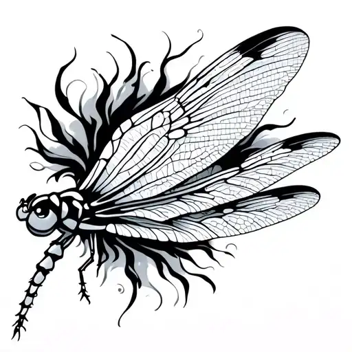 Dragonfly Fine Line tattoo design idea