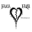 "FARIA" name and a broken heart tattoo design idea