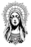 the simple crying Madonna tattoo design idea