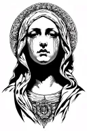 the simple crying Madonna tattoo design idea