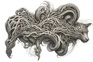 intuition using flowing lines tattoo design idea