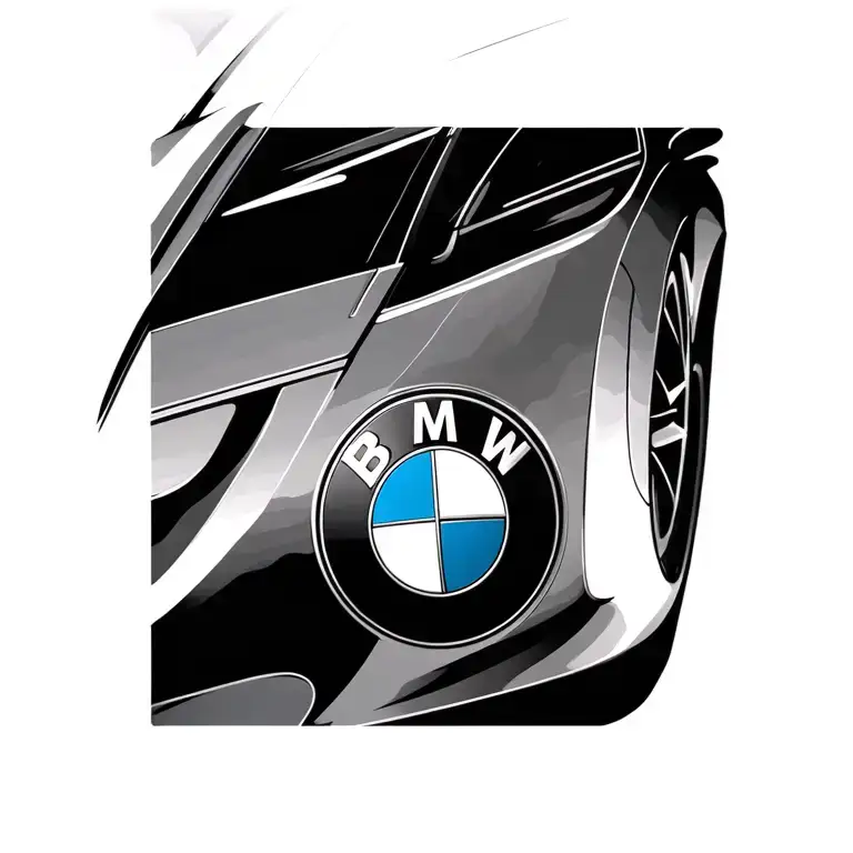 a cool style with bmw logo tattoo design idea