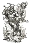 David Vs Goliath tattoo design idea