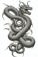 dragon and snake tattoo design idea