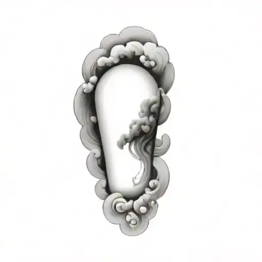 Coverup Clouds and Smoke tattoo design idea