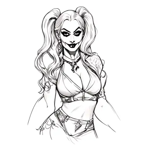 harley quinn tattoo design idea