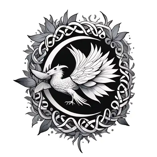 phoenix, lotus flower,tree of life, anchor, butterfly,semi colon, Celtic knot, dragon fly, sun and moon tattoo design idea