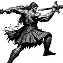 scottish warrior fighting germanic warrior tattoo design idea