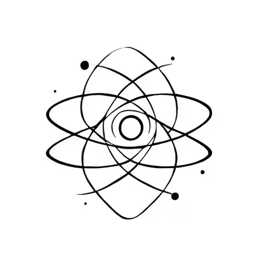 spinning top in atom tattoo design idea