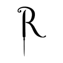 needle and thread sewing letter R tattoo design idea