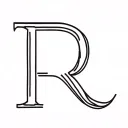 needle and thread sewing letter R tattoo design idea