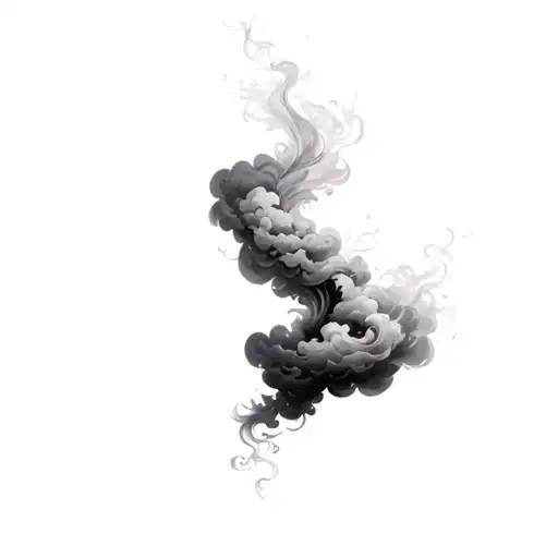 Coverup Clouds and Smoke tattoo design idea