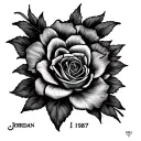 In memory of my dad memorial with name jordan and birthdate 1987 tattoo design idea
