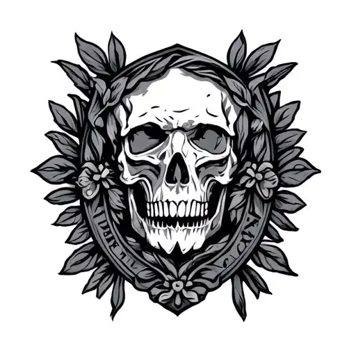 Badge stoic virtues tattoo design idea