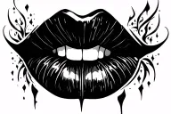romantic vampires lips surounded tattoo design idea