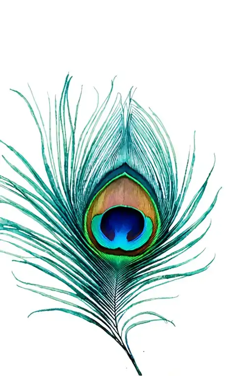 peacock feather turning tattoo design idea