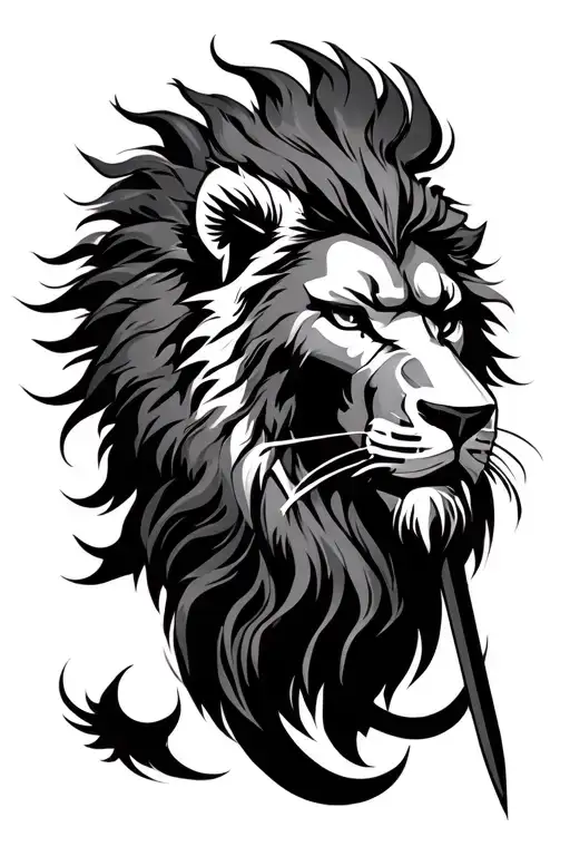 lion spartan samurai tattoo design idea