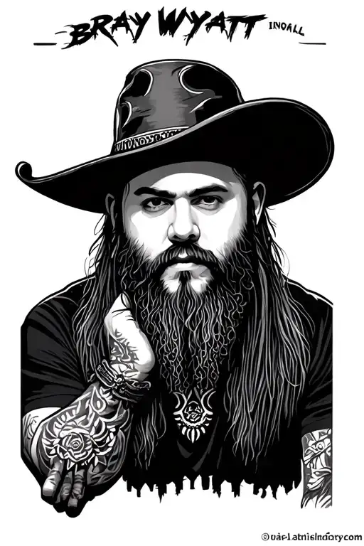 bray wyatt ignorant style mandala design incorporating elements tattoo design idea