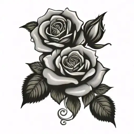roses and the name grandma marry surrounded by flower pedals  tattoo design idea