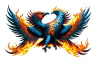phoenix rising from flames tattoo design idea