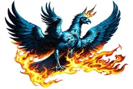 phoenix rising from flames tattoo design idea